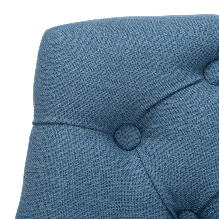 SAFAVIEH Soho Tufted Linen Swivel Desk Chair Navy Image 6