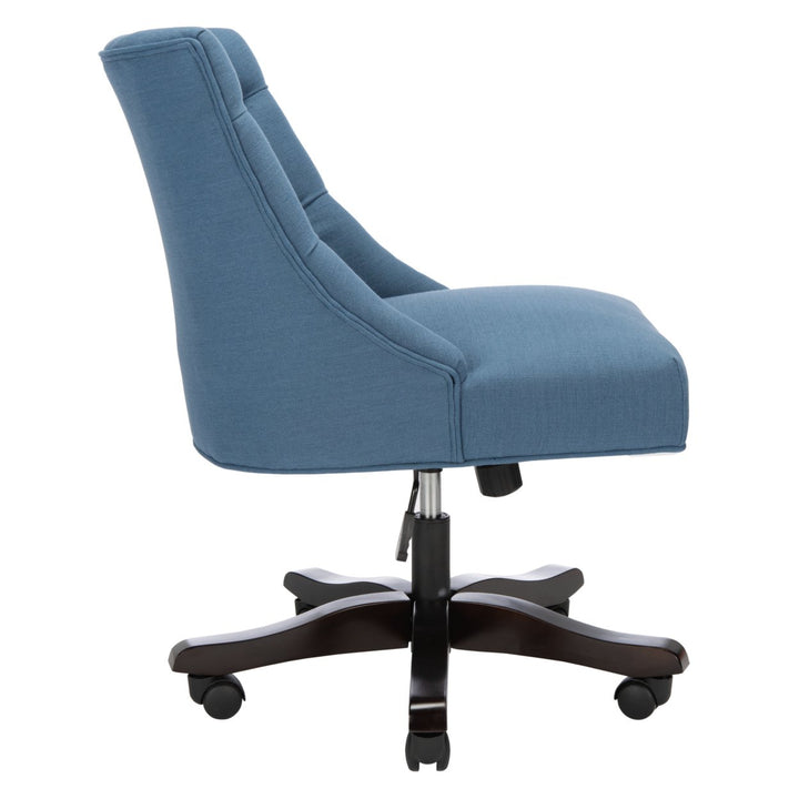 SAFAVIEH Soho Tufted Linen Swivel Desk Chair Navy Image 9