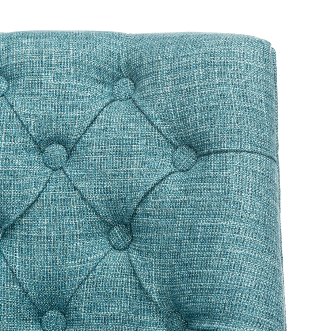 SAFAVIEH Soho Tufted Linen Swivel Desk Chair Light Blue Image 6