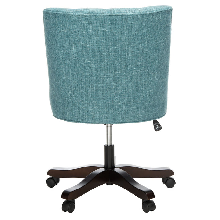 SAFAVIEH Soho Tufted Linen Swivel Desk Chair Light Blue Image 7