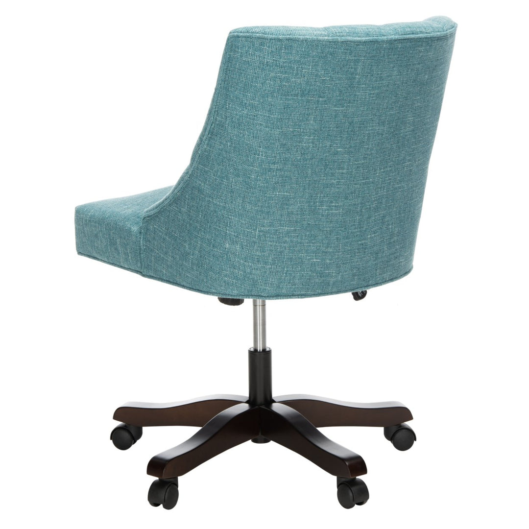 SAFAVIEH Soho Tufted Linen Swivel Desk Chair Light Blue Image 10