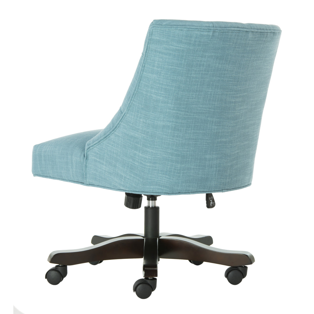 SAFAVIEH Soho Tufted Linen Swivel Desk Chair Light Blue Image 12