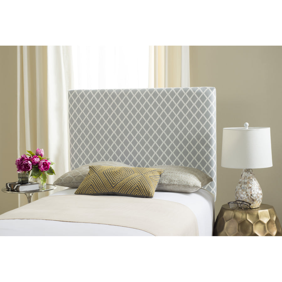 SAFAVIEH Sydney Lattice Headboard Grey / White Twin Image 1