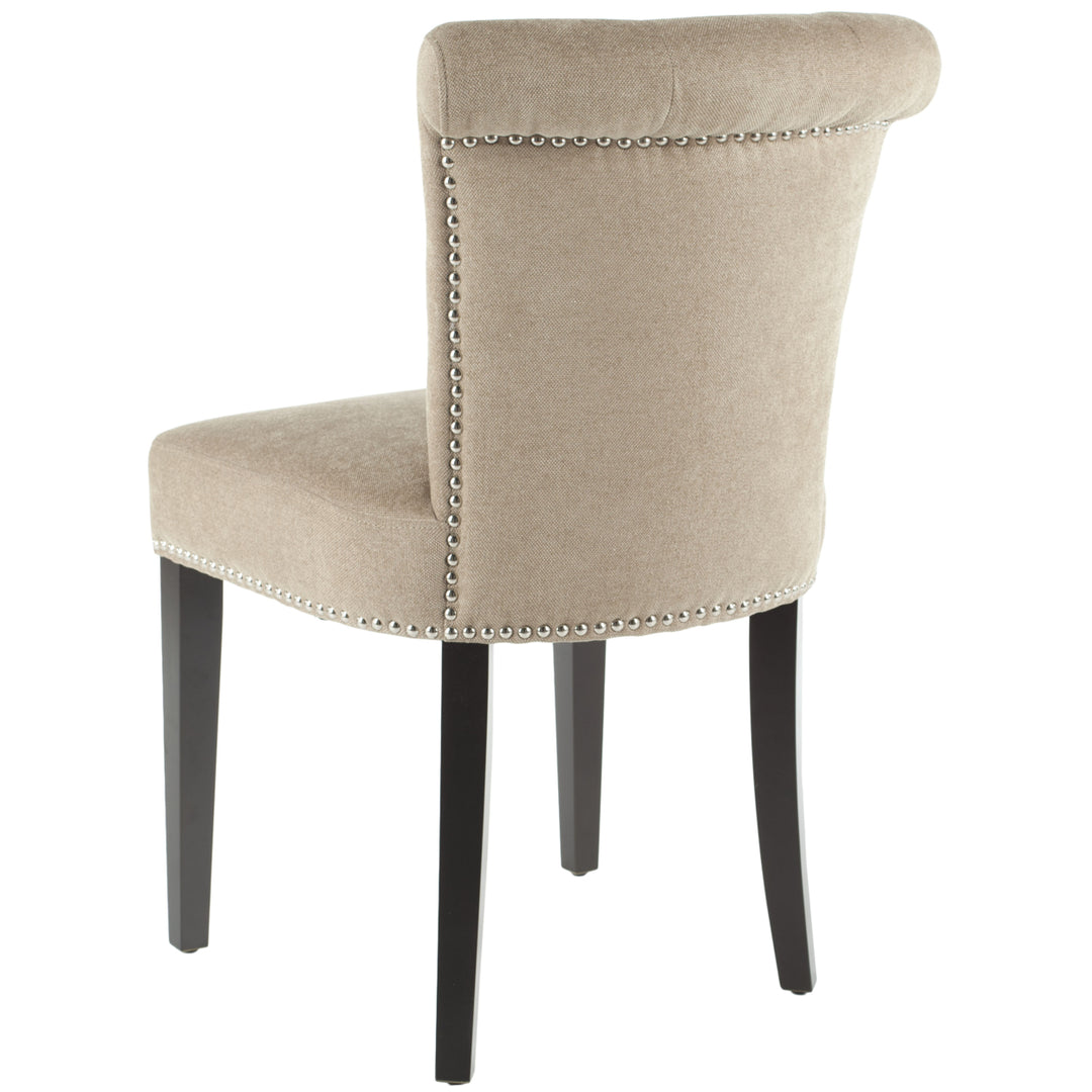 SAFAVIEH Sinclaire 21H KD Side Chair Set of 2 Silver Nail Head Wheat / Espresso Image 7