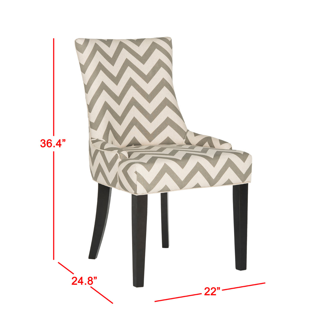 SAFAVIEH Lester 19H Chevron Dining Chair Set of 2 Grey / White Image 4