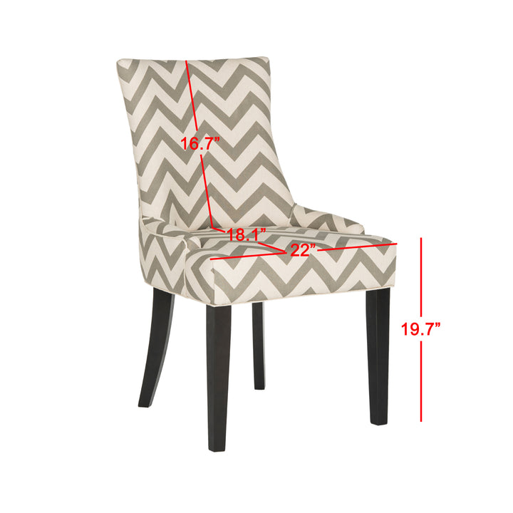 SAFAVIEH Lester 19H Chevron Dining Chair Set of 2 Grey / White Image 5