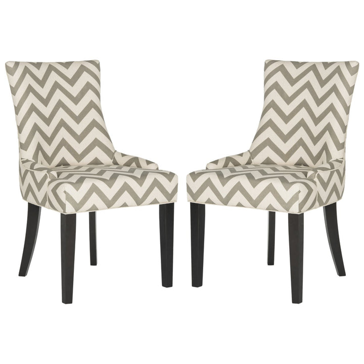 SAFAVIEH Lester 19H Chevron Dining Chair Set of 2 Grey / White Image 9