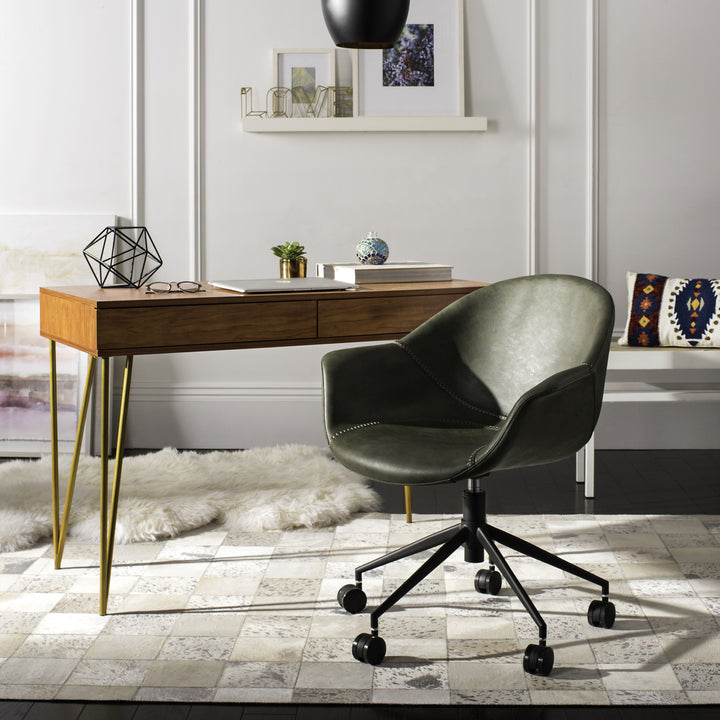 SAFAVIEH Ember Office Chair Green / Black Image 1