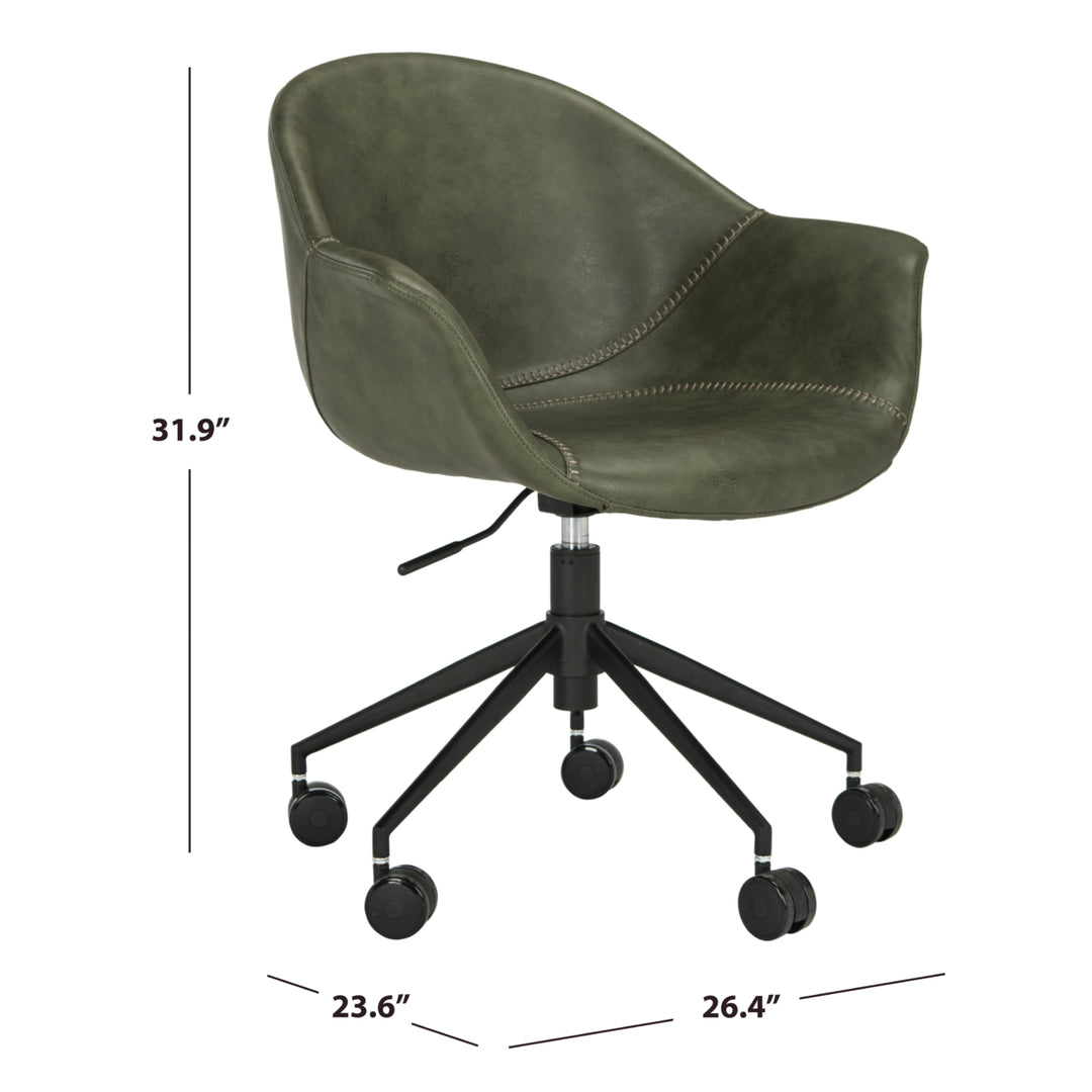 SAFAVIEH Ember Office Chair Green / Black Image 4