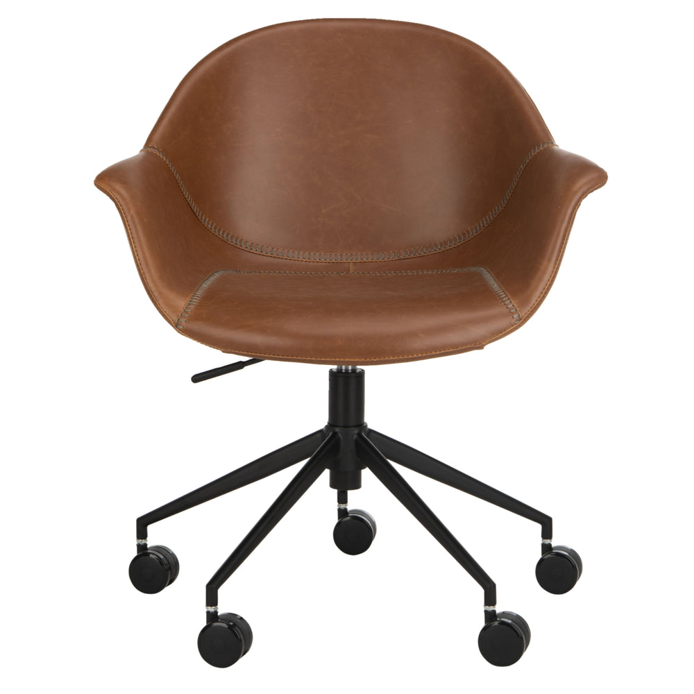 SAFAVIEH Ember Office Chair Cognac / Black Image 2