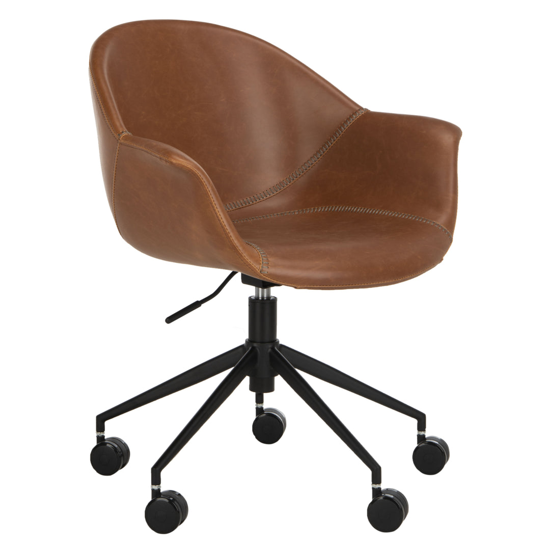 SAFAVIEH Ember Office Chair Cognac / Black Image 3