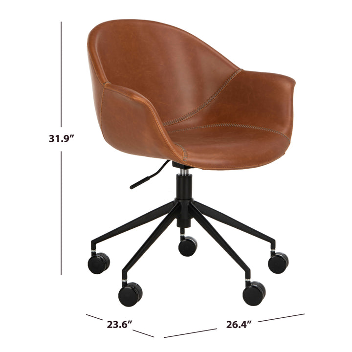 SAFAVIEH Ember Office Chair Cognac / Black Image 4