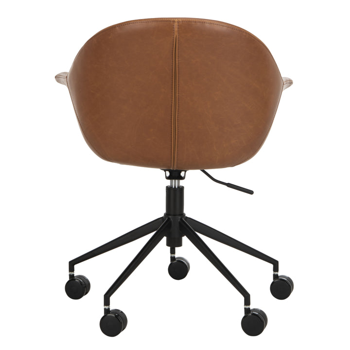 SAFAVIEH Ember Office Chair Cognac / Black Image 6