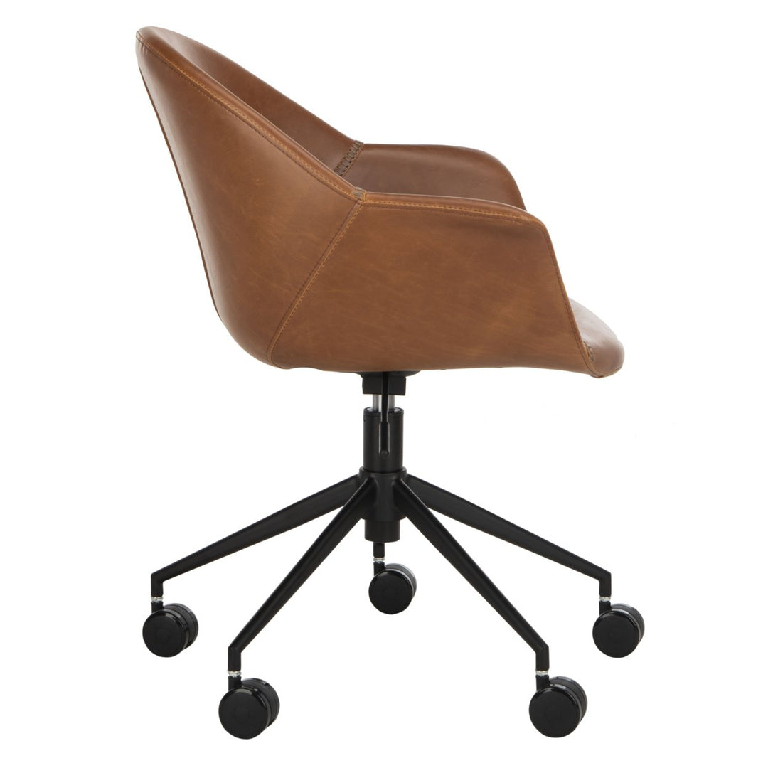 SAFAVIEH Ember Office Chair Cognac / Black Image 8