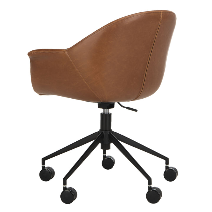 SAFAVIEH Ember Office Chair Cognac / Black Image 9