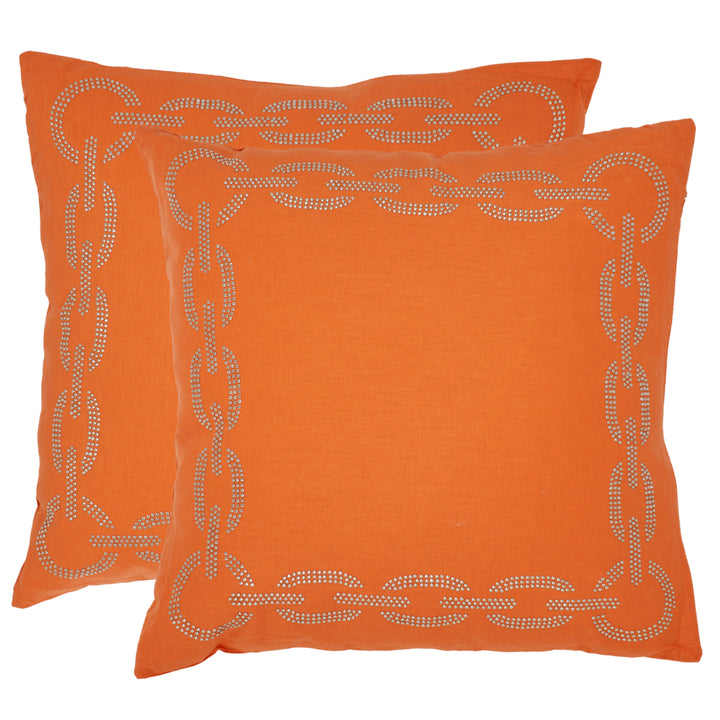 SAFAVIEH Sibine Pillow Set of 2 Orange Image 5