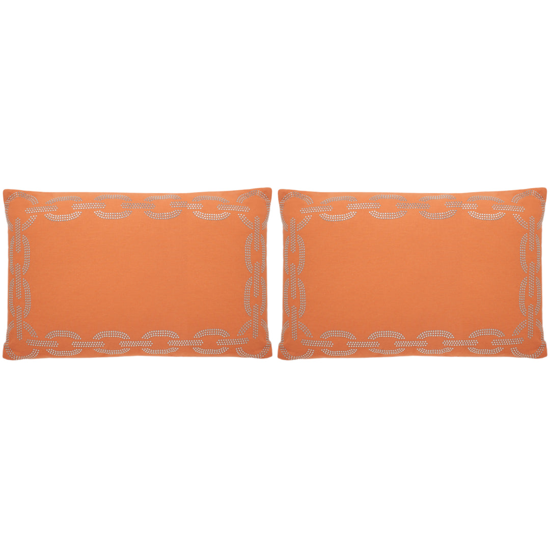 SAFAVIEH Sibine Pillow Set of 2 Orange Image 6