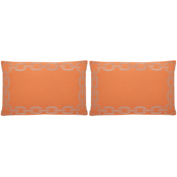 SAFAVIEH Sibine Pillow Set of 2 Orange Image 6