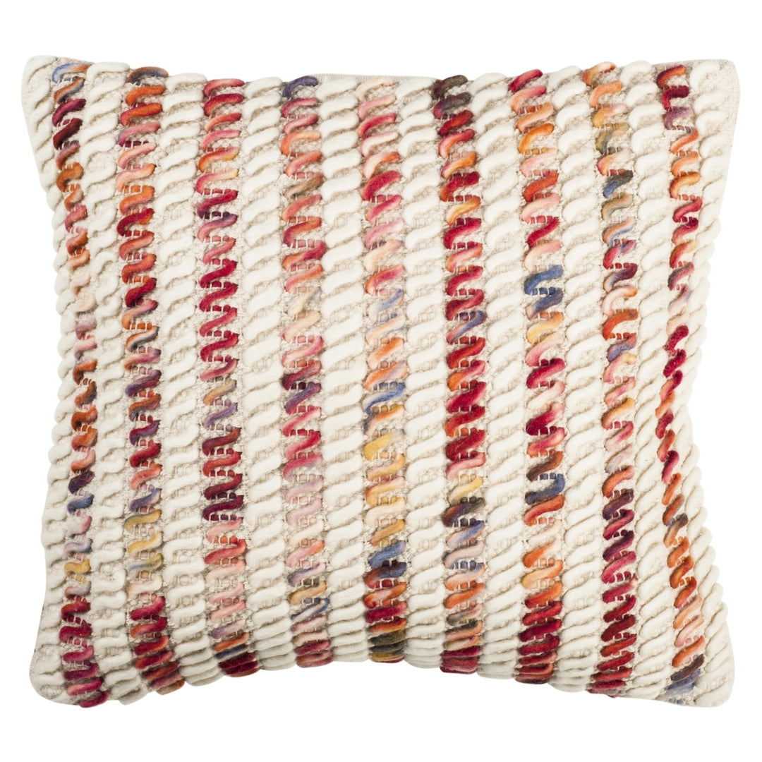 SAFAVIEH Candy Cane Looped Pillow Candy Red Image 1