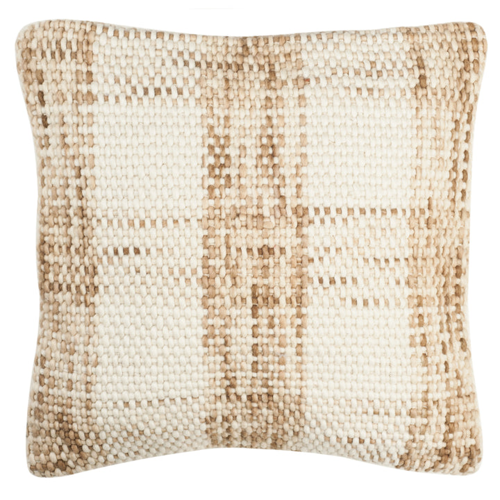 SAFAVIEH Woven Plaid Pillow Eggshell Blend Image 1