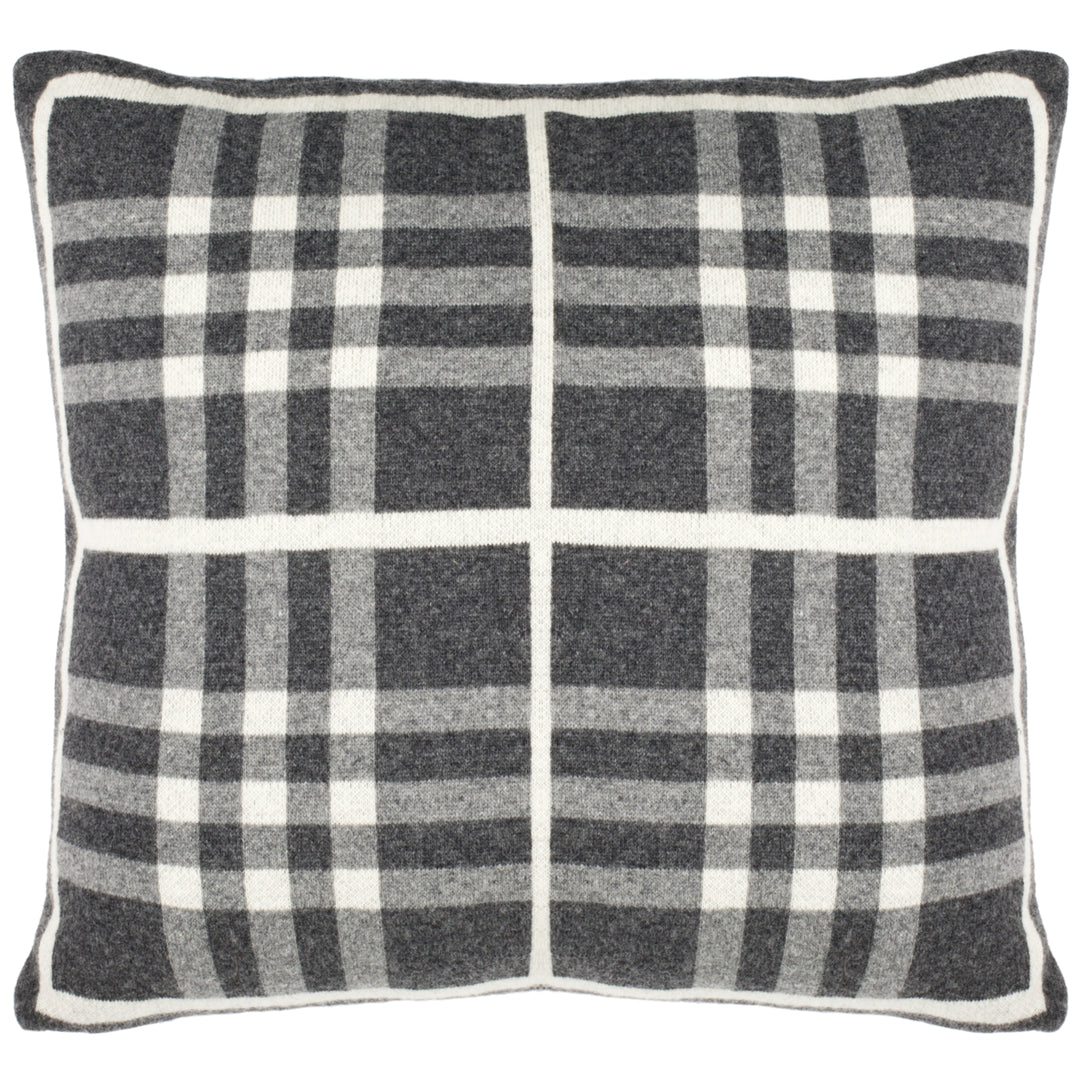 SAFAVIEH Unity Gingham Knit Pillow Grey Image 4