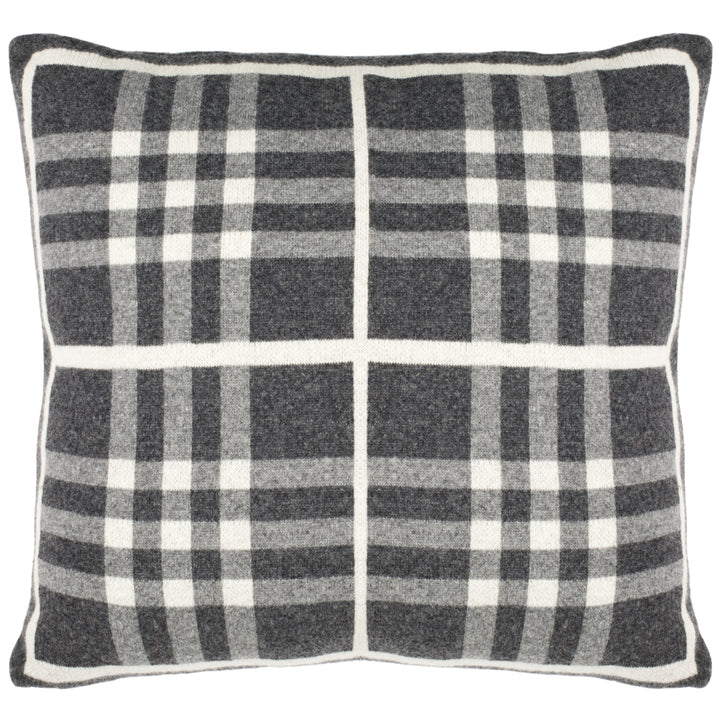 SAFAVIEH Unity Gingham Knit Pillow Grey Image 4