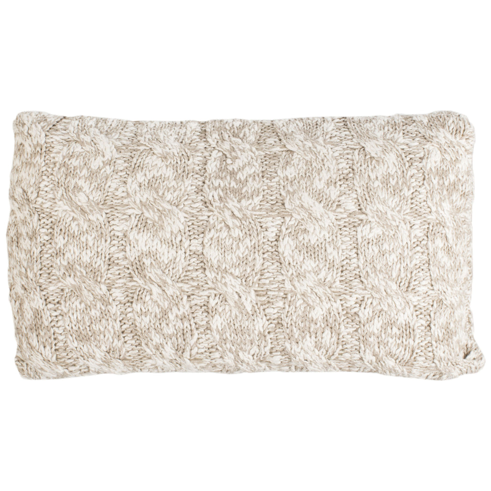 SAFAVIEH Chunky Knit Pillow Stone / Natural Image 2