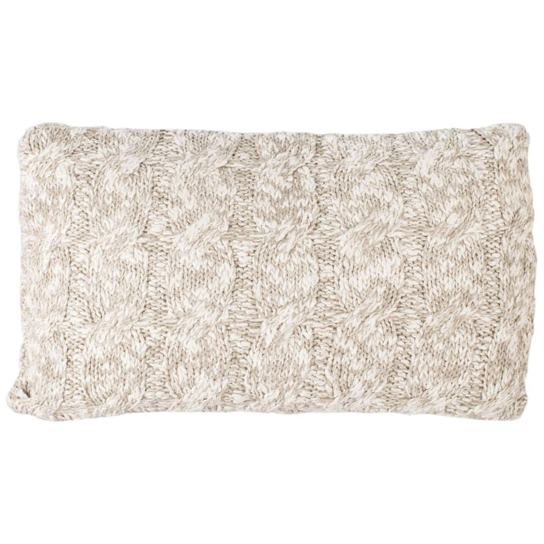 SAFAVIEH Chunky Knit Pillow Stone / Natural Image 3