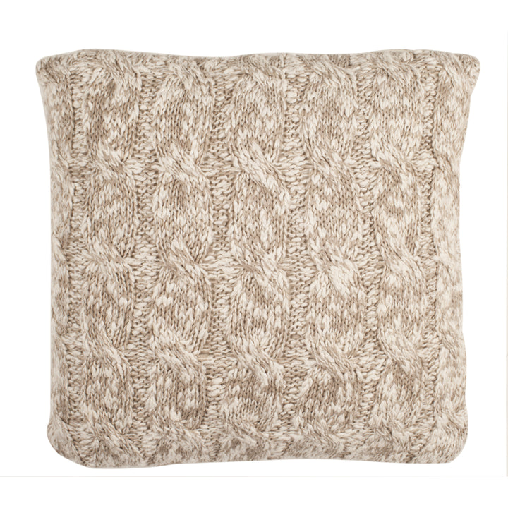 SAFAVIEH Chunky Knit Pillow Stone / Natural Image 4