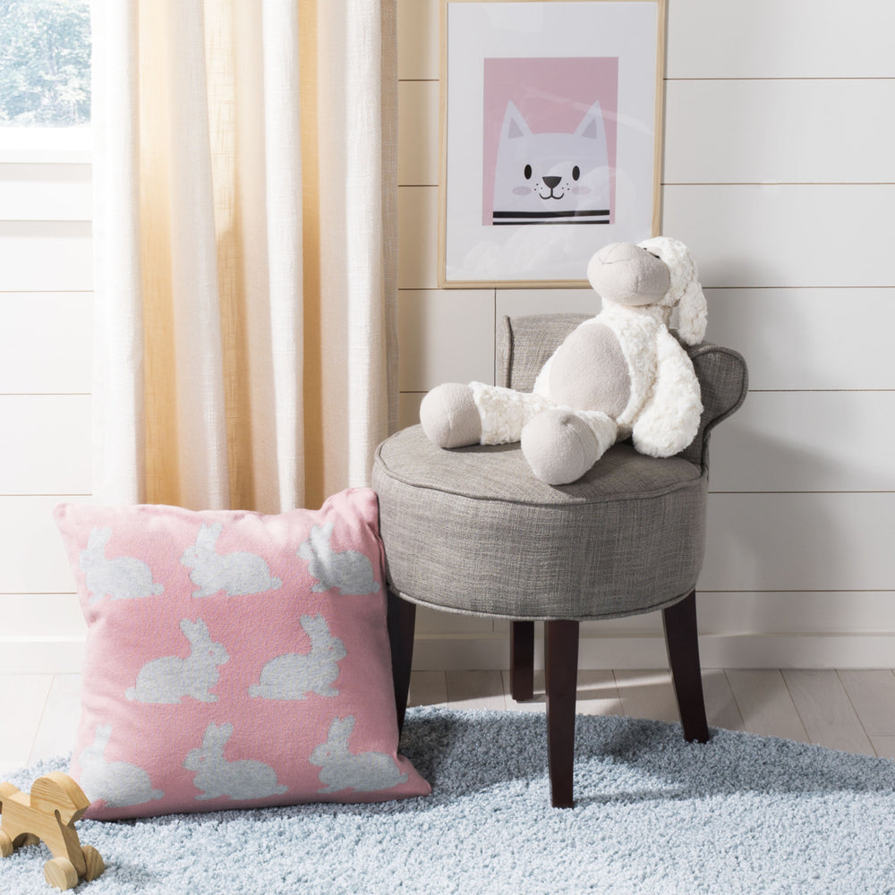 SAFAVIEH Bunny Hop Knit Pillow Pink / Grey Image 2