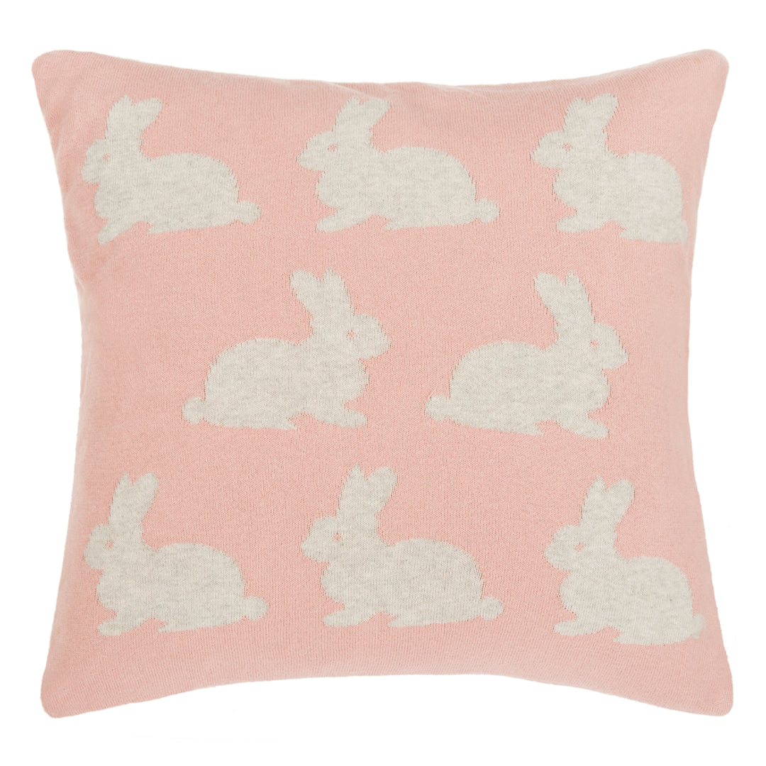 SAFAVIEH Bunny Hop Knit Pillow Pink / Grey Image 3