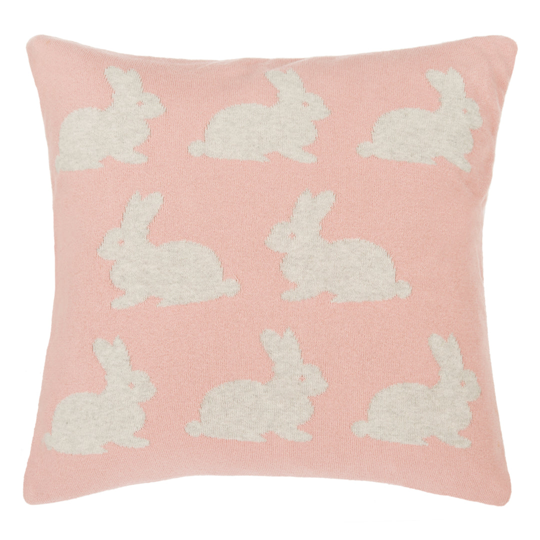 SAFAVIEH Bunny Hop Knit Pillow Pink / Grey Image 4