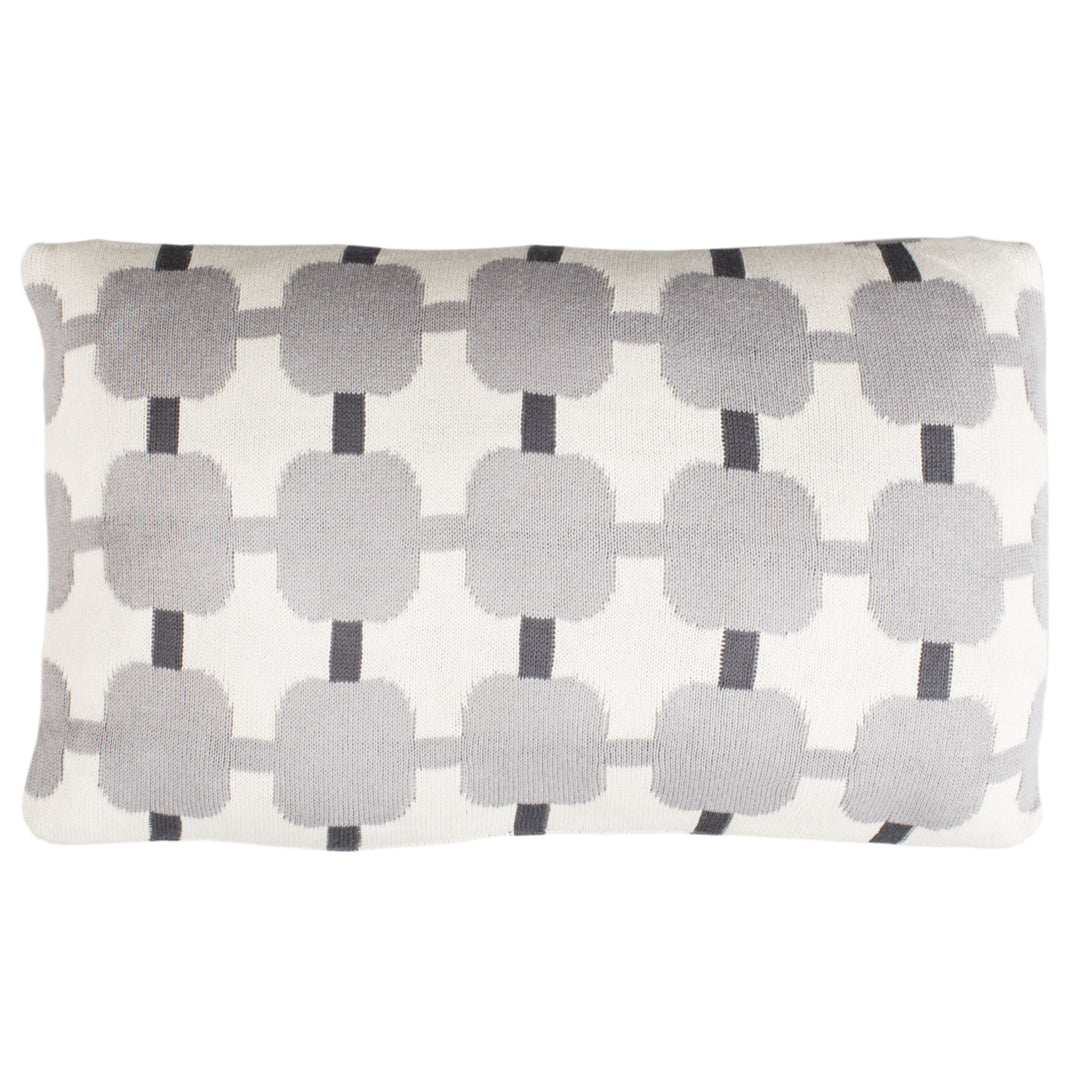 SAFAVIEH Retro Square Pillow Light Grey / Dark Grey Image 4