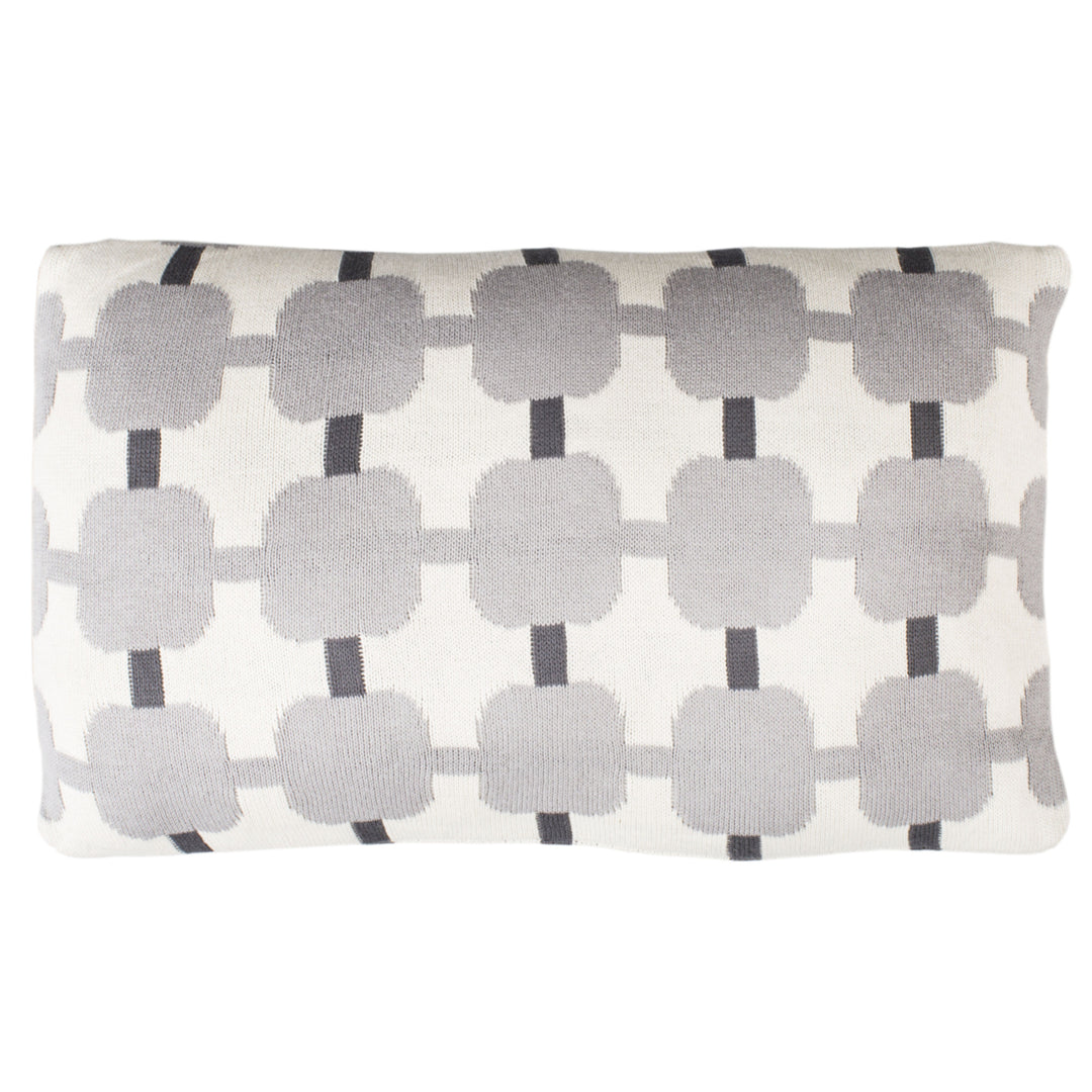 SAFAVIEH Retro Square Pillow Light Grey / Dark Grey Image 6