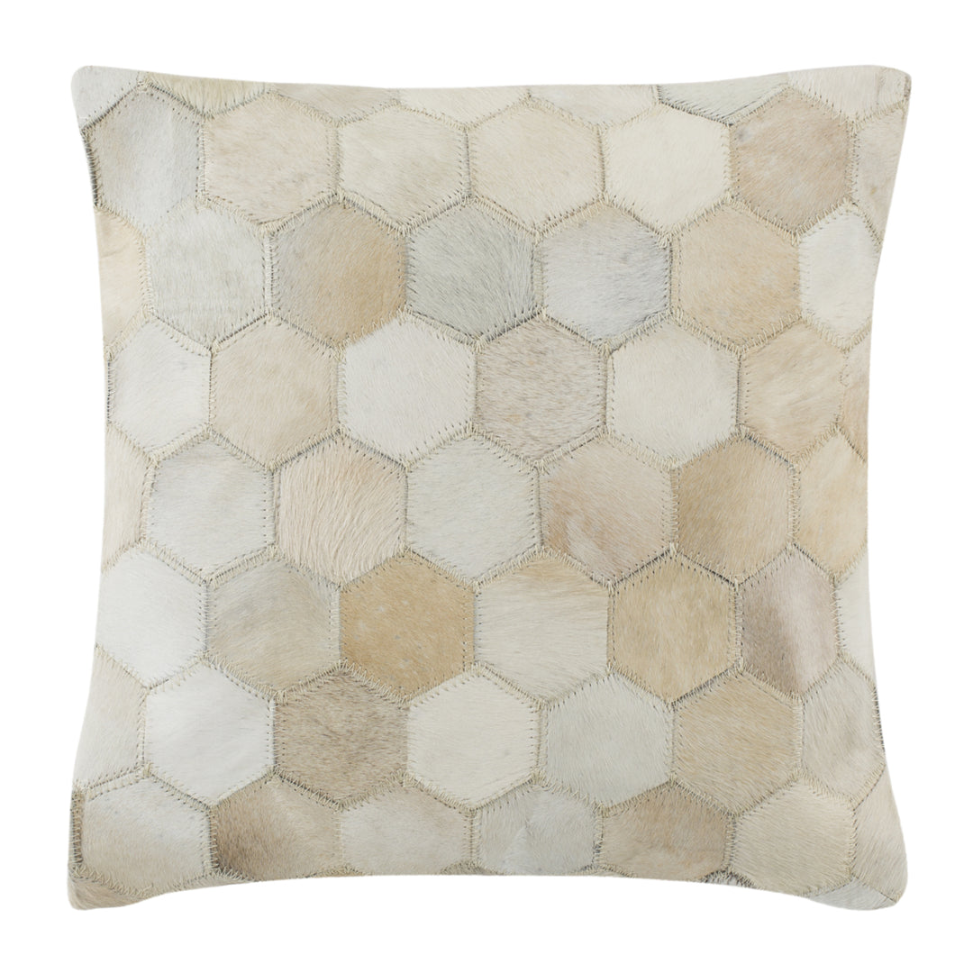 SAFAVIEH Tiled Cowhide Pillow White Image 3