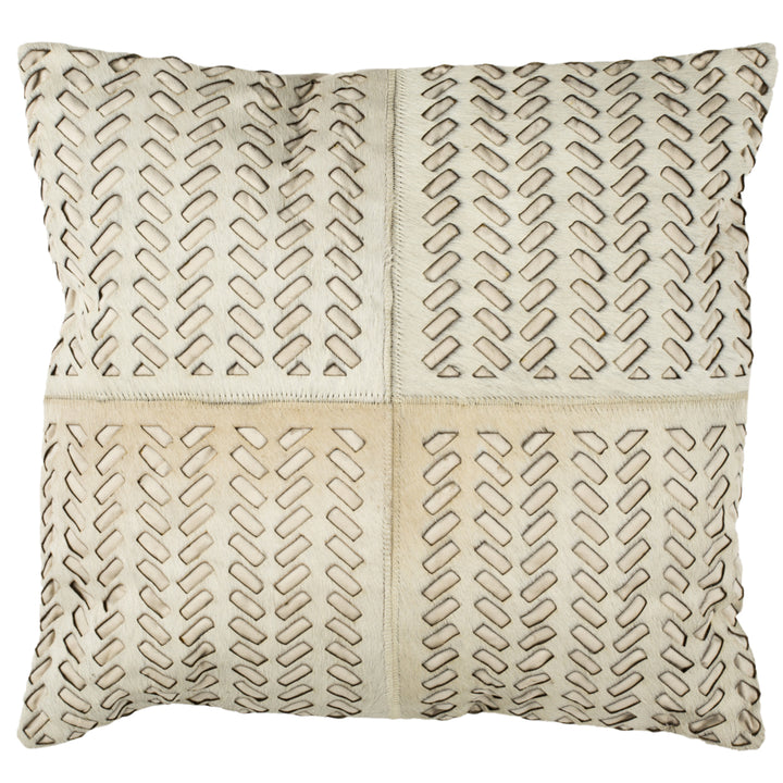 SAFAVIEH Dash Cowhide Pillow White Image 4