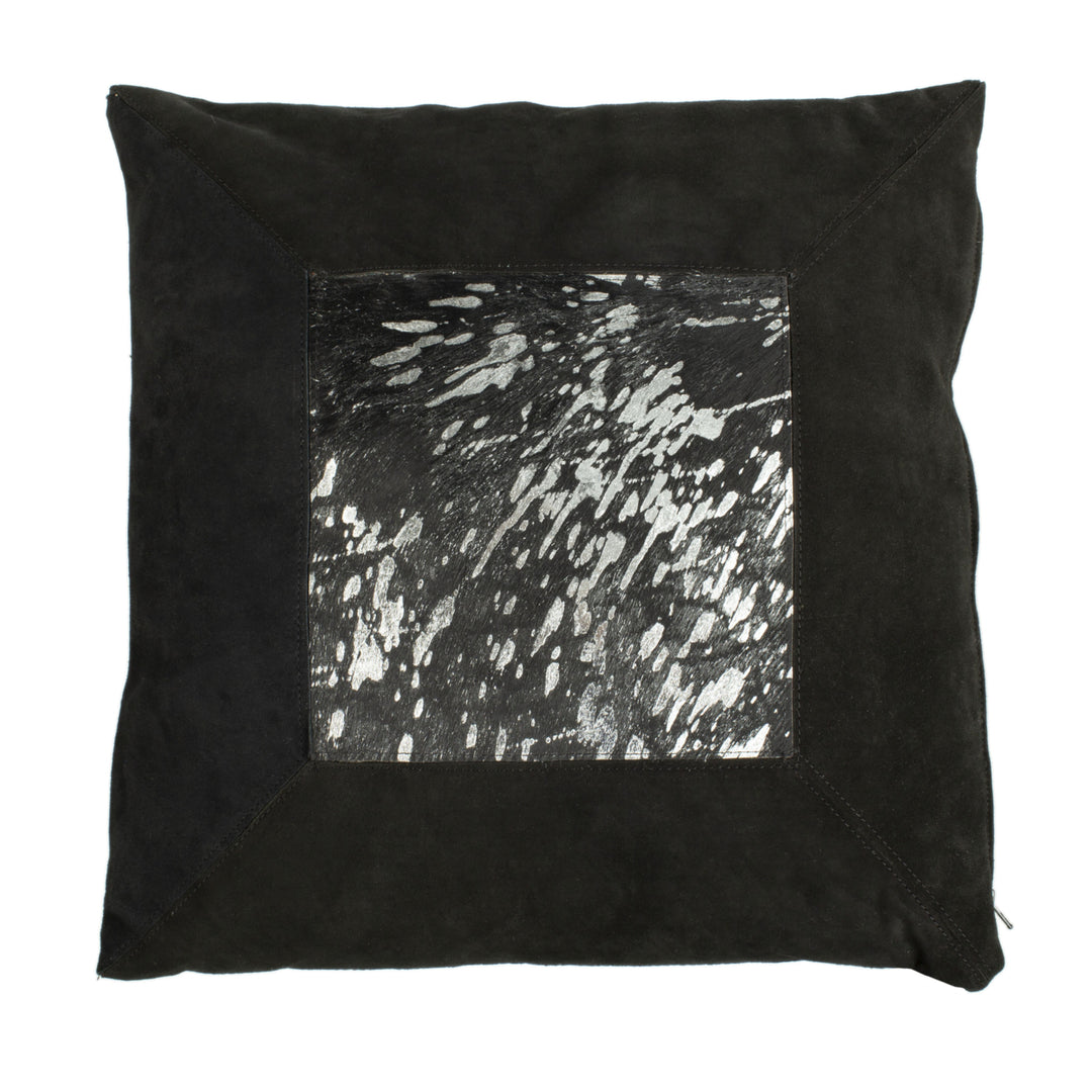 SAFAVIEH Sonoma Metallic Cowhide 20" x 20" Pillow Black Image 3