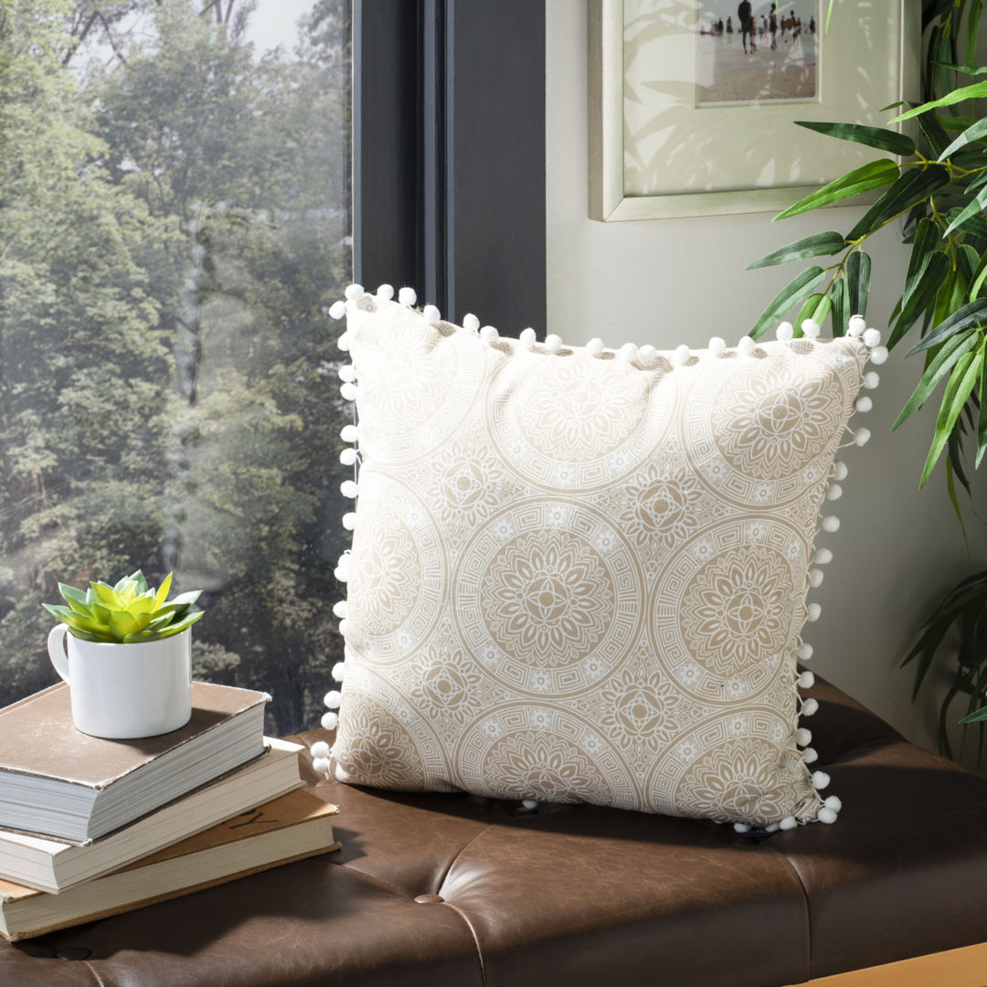 SAFAVIEH Valencia Pillow Beige Image 1