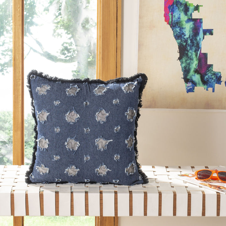 SAFAVIEH Tosh Pillow Blue / Navy Image 1