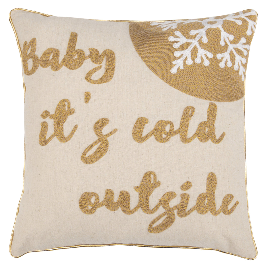 SAFAVIEH Cold Outside Pillow Beige / Gold Image 3