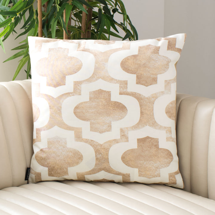 SAFAVIEH Velie Pillow Beige / White Image 1