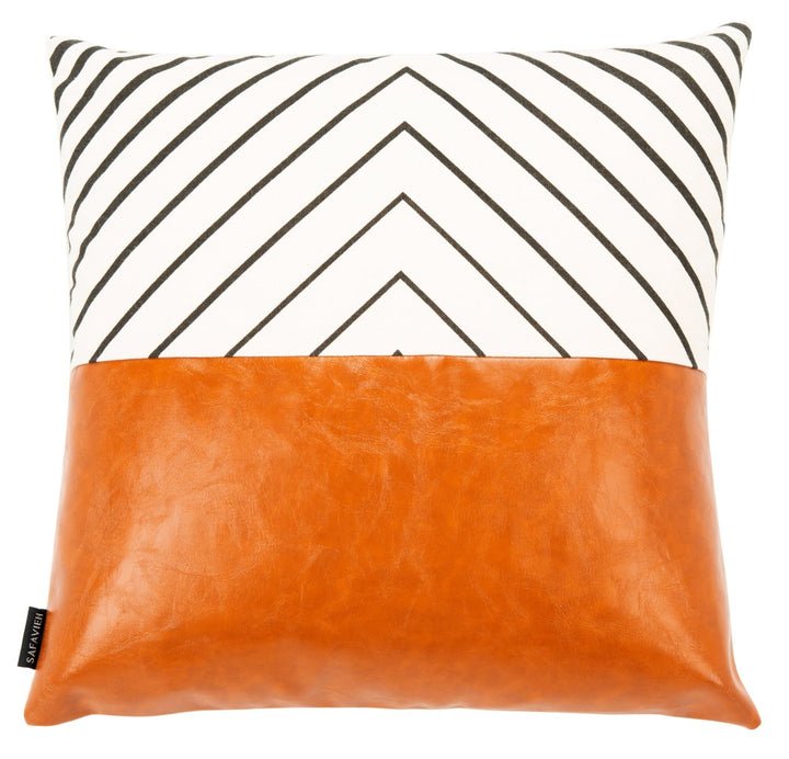 SAFAVIEH Trini Pillow Brown / White Image 2