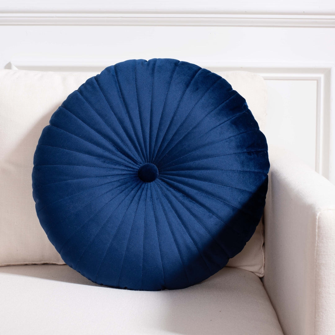 SAFAVIEH Vallory Round Pillow Navy Image 1