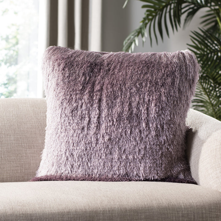 SAFAVIEH Venice Shag Pillow Lilac Image 1