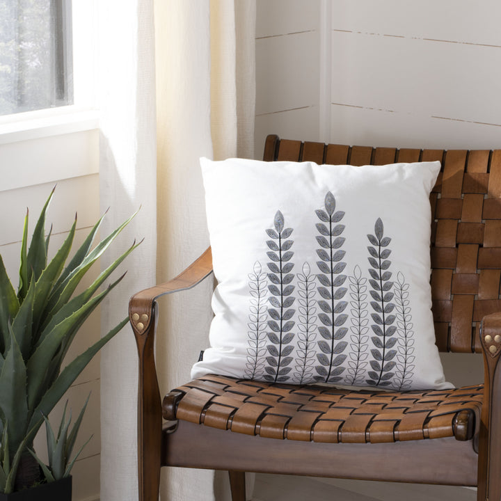 SAFAVIEH Valorie Vine Pillow White / Grey Image 1