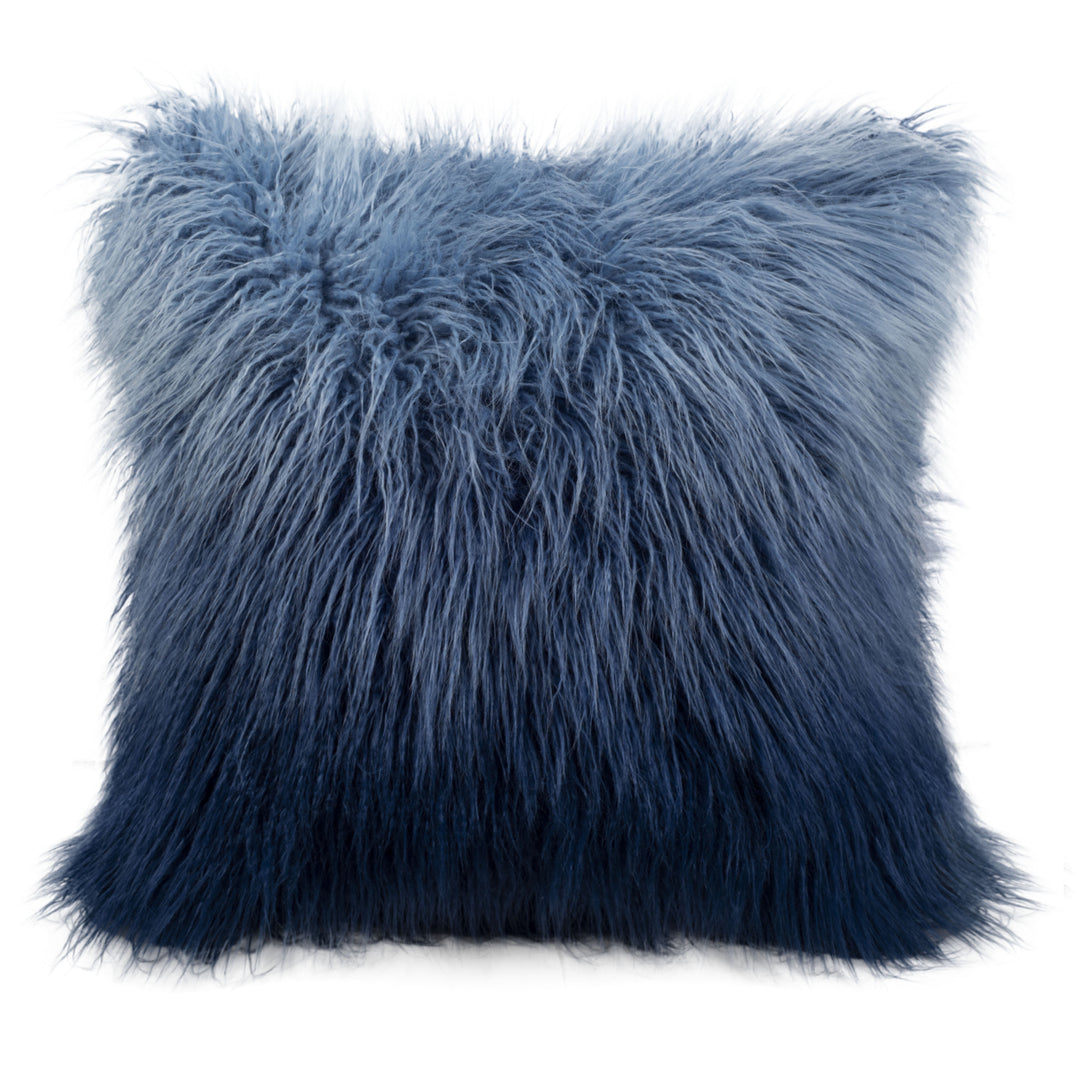 SAFAVIEH Faux Flokati Pillow Blue Image 3