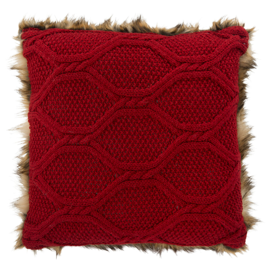 SAFAVIEH Luccia Faux faux Pillow Red Image 1