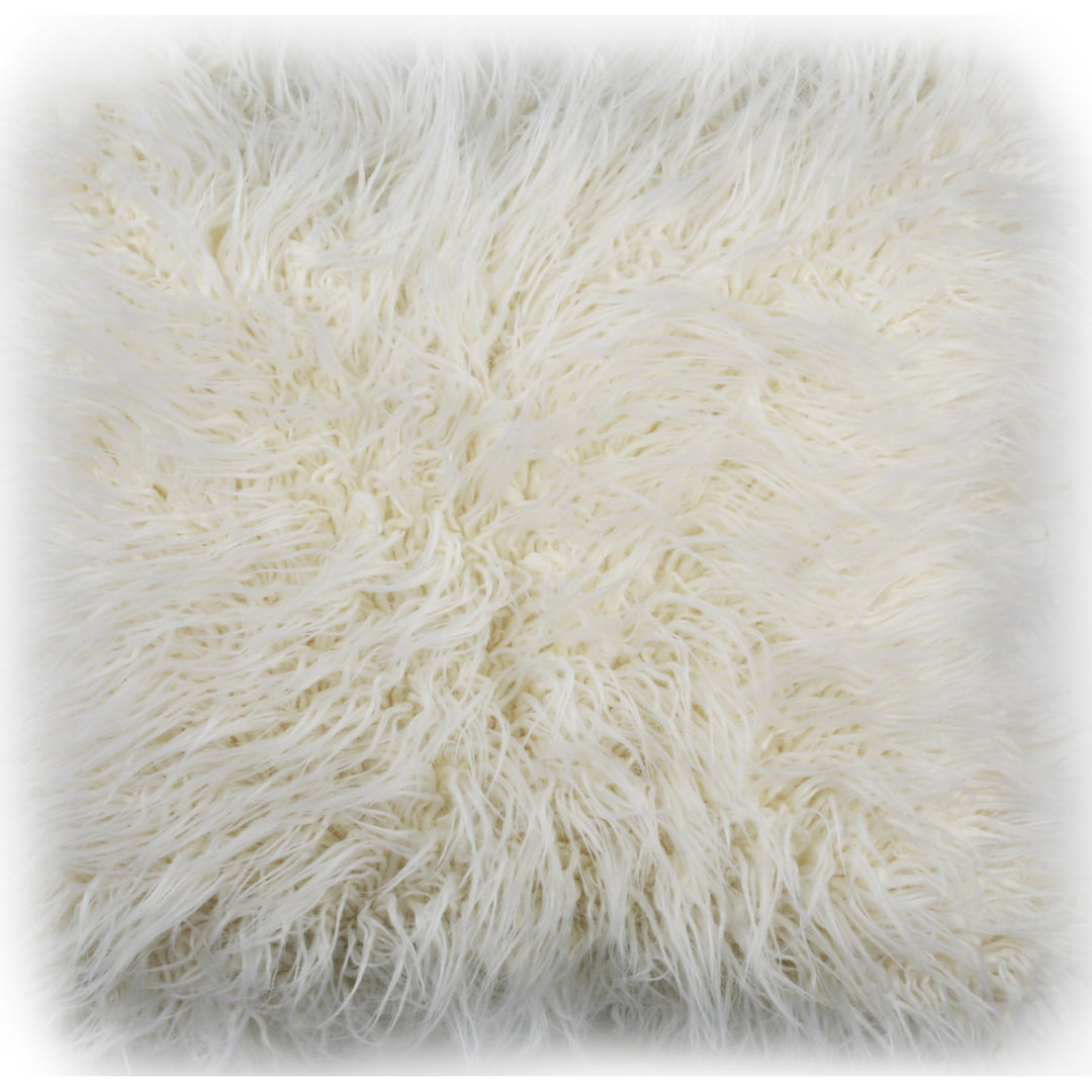 SAFAVIEH Faux Flokati Pillow Ivory Image 1