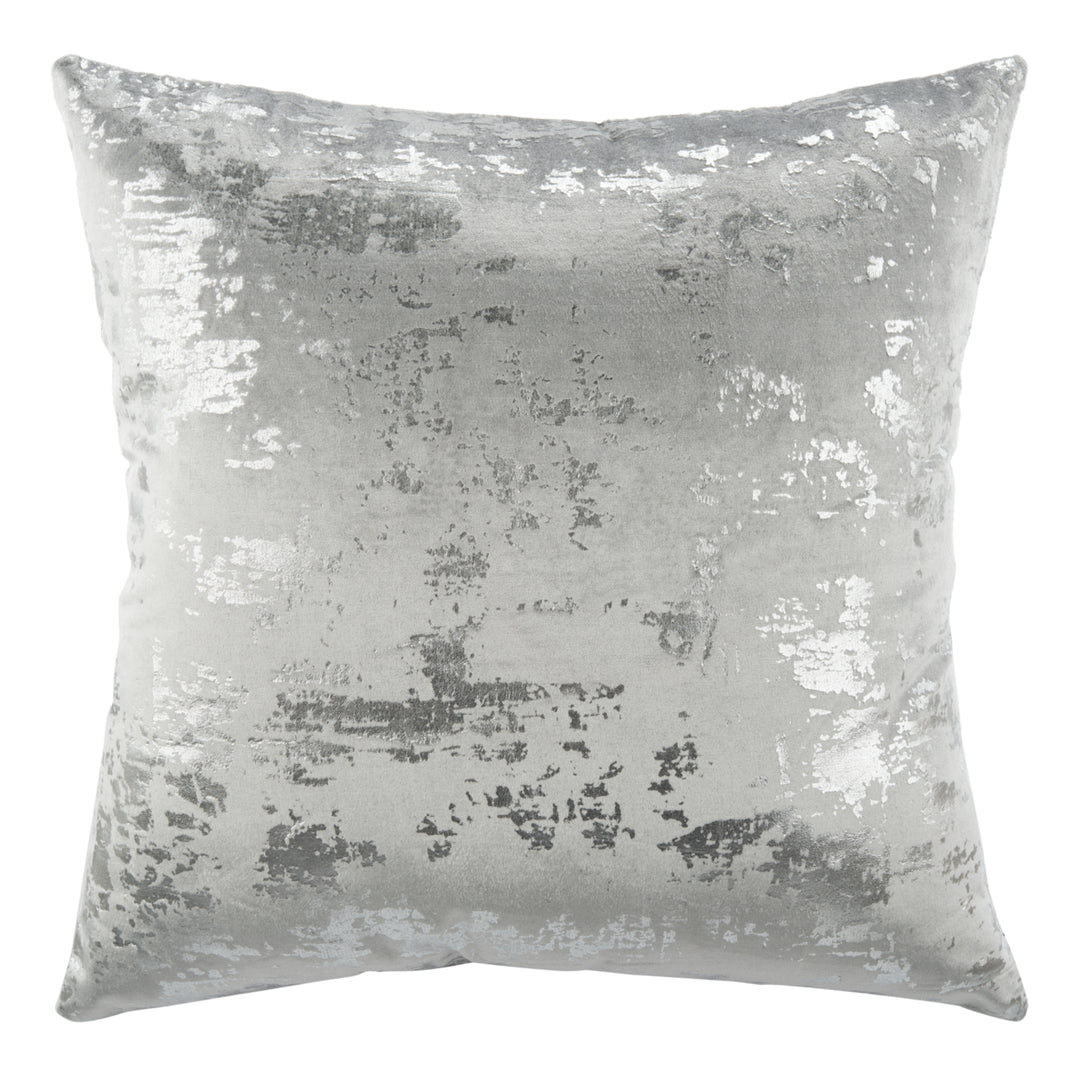 SAFAVIEH Edmee Metallic Pillow Light Grey / Silver Image 2