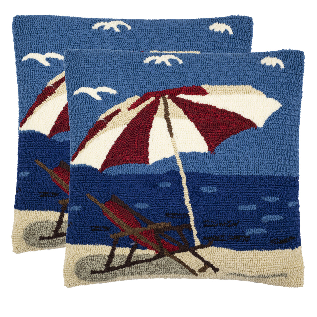 SAFAVIEH Beach Lounge Pillow Set of 2 Marine Red Image 5